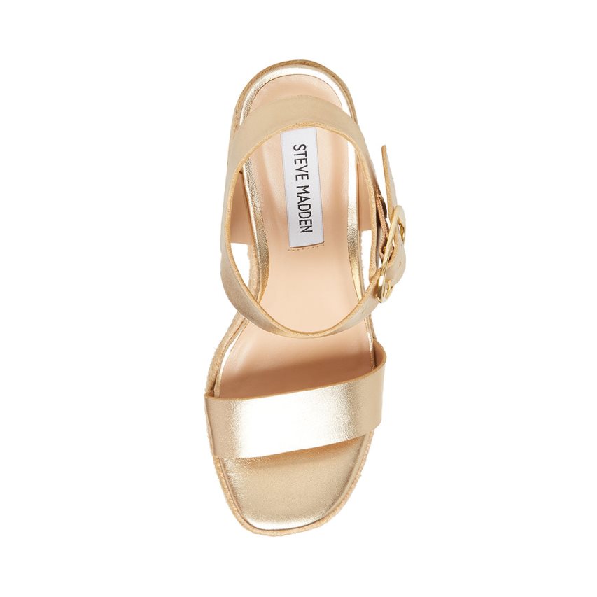 Gold Steve Madden Janice Women's Heels Sandals | PH 9182XNE